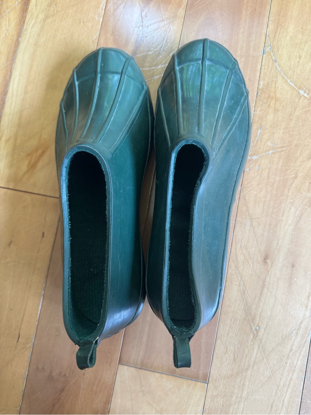 Women’s Green Slip-On Rubber Rain Shoes